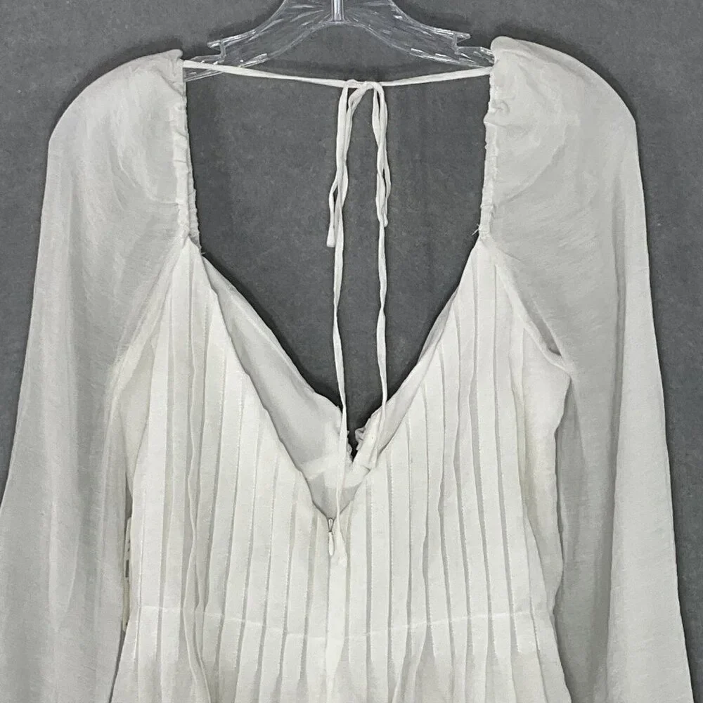 Astr the Label Dress Womens Sz M Off‎ White FLowy Semi Sheer Fairy Angelcore